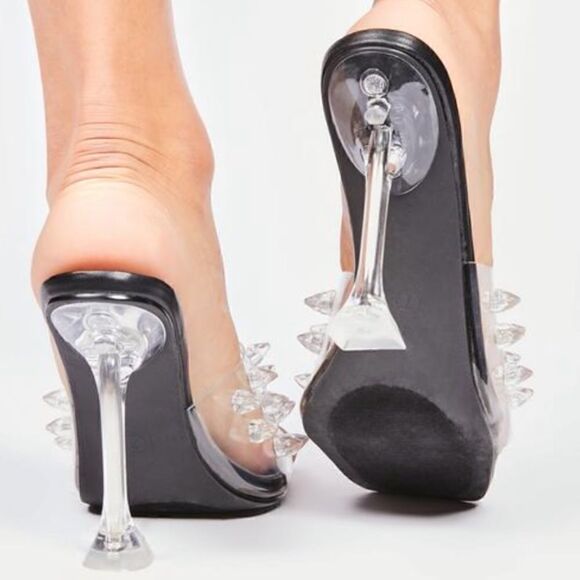NIB Spike Crystal Stiletto Heels - Picture 9 of 11